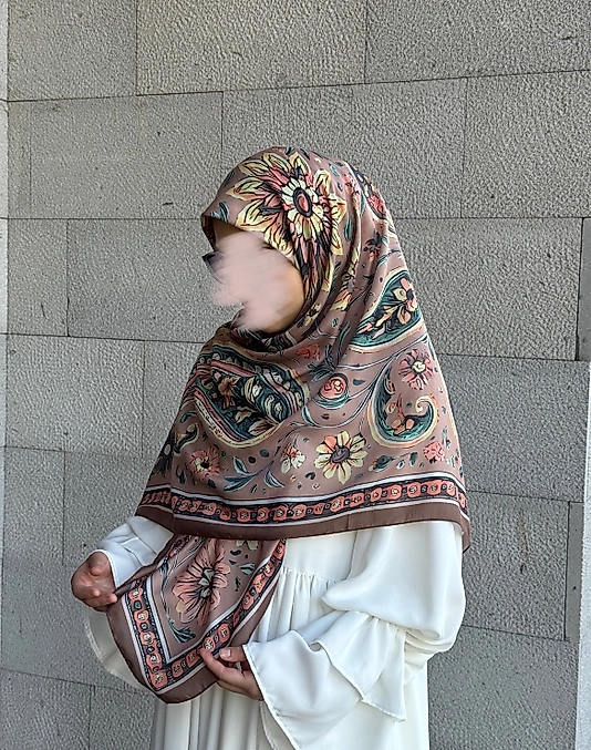 Vintage Desen Büyük Boy Pamuklu Soft Eşarp