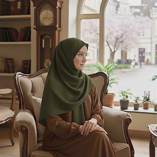 Modal Büyük Boy Eşarp-Haki