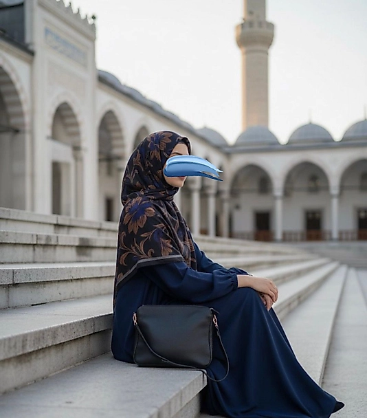 Yaprak Desen Büyük Boy Pamuklu Soft Eşarp