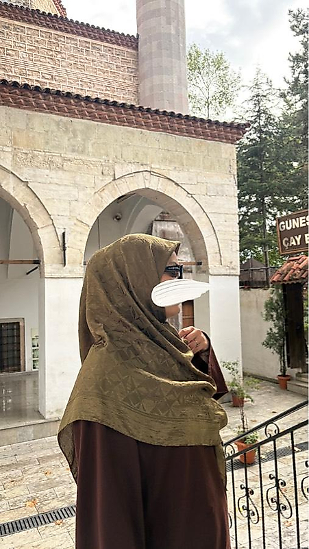 Premium Jakar Büyük B. Eşarp - Haki