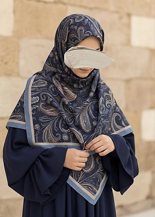 Açelya Desen Büyük Boy-Lacivert