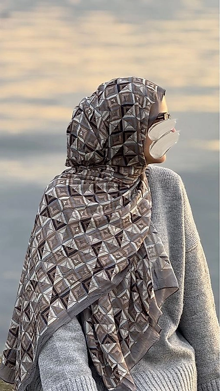 Pamuk Kraş Şal - Vizon