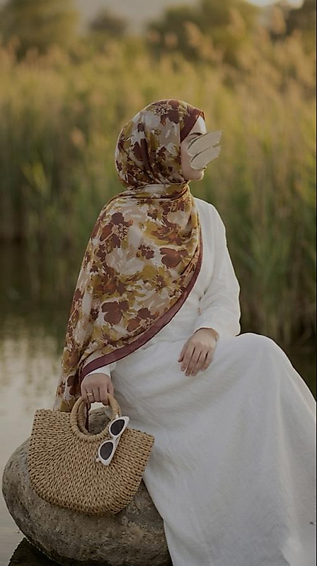 Garden Desen Pamuklu Soft Şal - Bordo