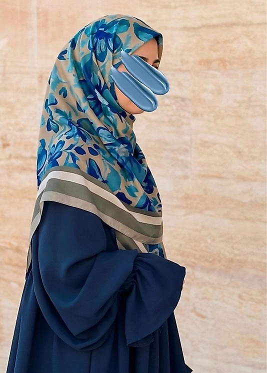 Nazenin Desen Büyük Boy Eşarp-Turkuaz