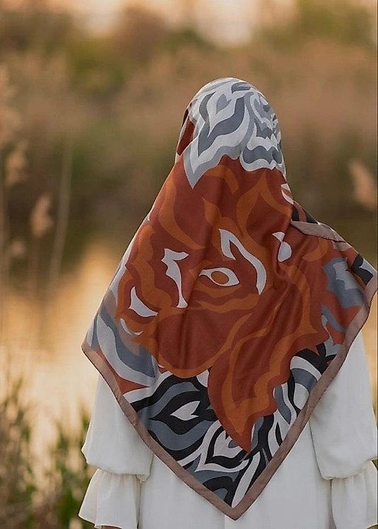 Mihrâ Desen B.B Pamuklu Eşarp - Kiremit