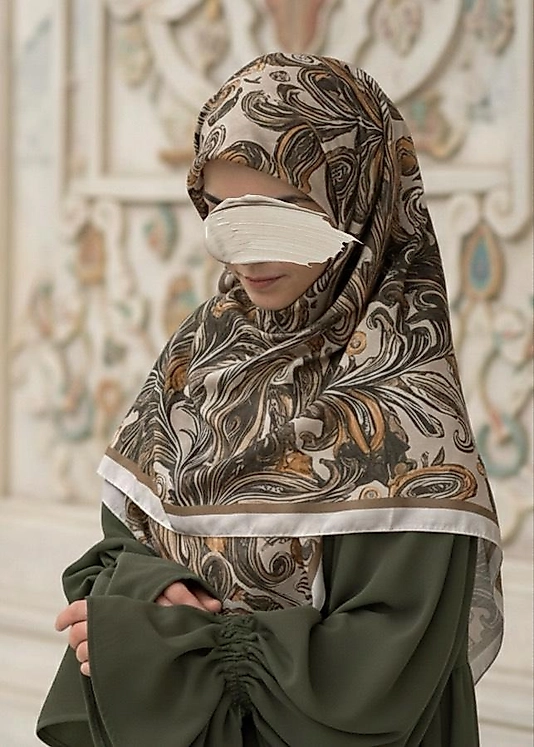 Açelya Desen Büyük Boy-Haki