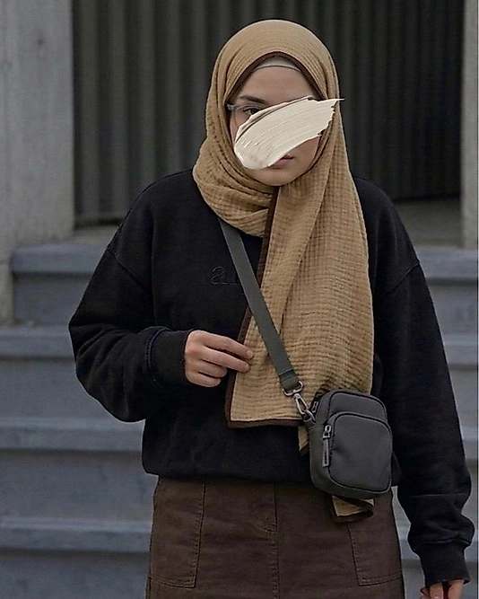 Müslin Biyeli Büyük Boy Şal-Bal