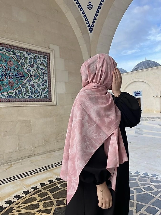 Color Desen Koton Şal-Pembe