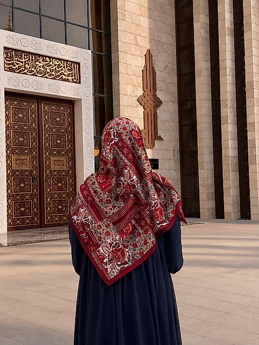 Piraye Desen Büyük B. Pamuklu Soft Eşarp-Bordo