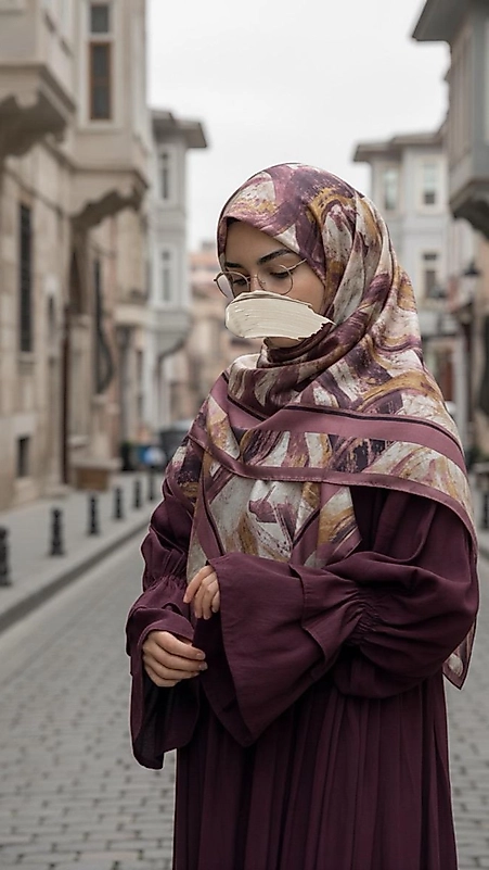 Fırça Desen Büyük Boy Pamuklu Soft Eşarp